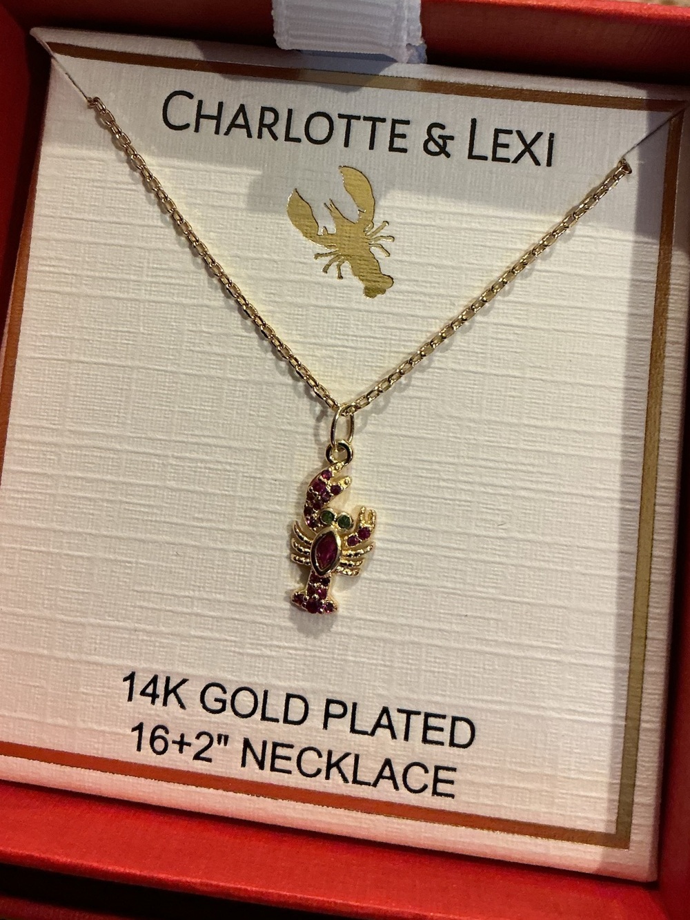 Charlotte & Lexi Gold-Plated 🦞 Lobster Pendant Necklace in Gold